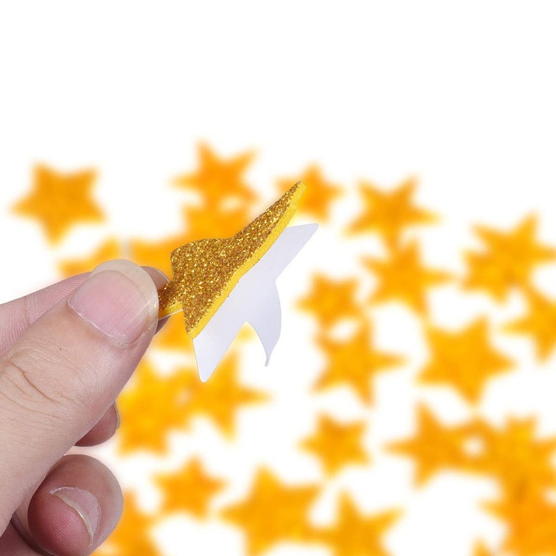 iKammo 6 Pack Glitter Foam Gold Star Letter Stickers, 3D Planner Stickers - Easy Peel-Off - DIY Arts and Crafts, Daily Planner, Bullet Journals (Silver Star) - Image 2